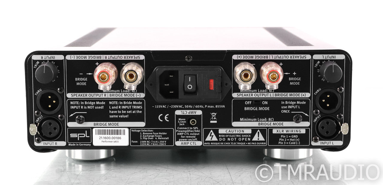 SPL Performer s800 Stereo Power Amplifier; S-800; Black (Open Box)