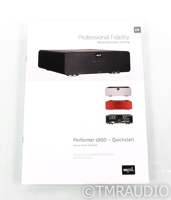 SPL Performer s800 Stereo Power Amplifier; S-800; Black (Open Box)