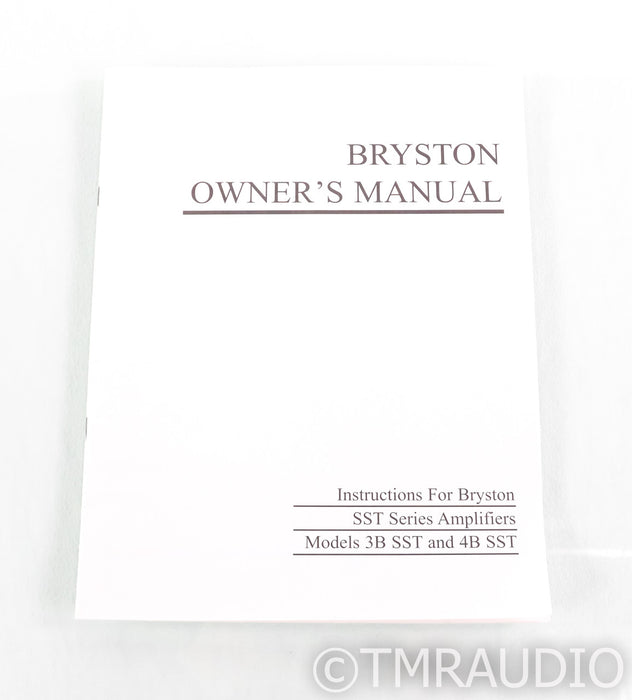 Bryston 4B SST Stereo Power Amplifier; 4BSST; Black; 19"