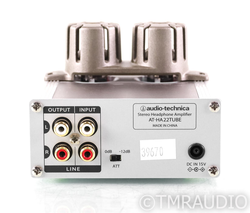 Audio-Technica AT-HA22TUBE Tube Hybrid Headphone Amplifier; ATHA22TUBE; Silver