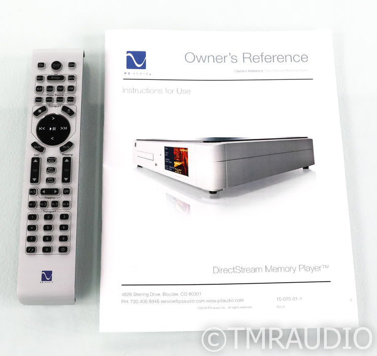 PS Audio DirectStream Memory Player SACD / CD Transport; DMP; Black; Remote