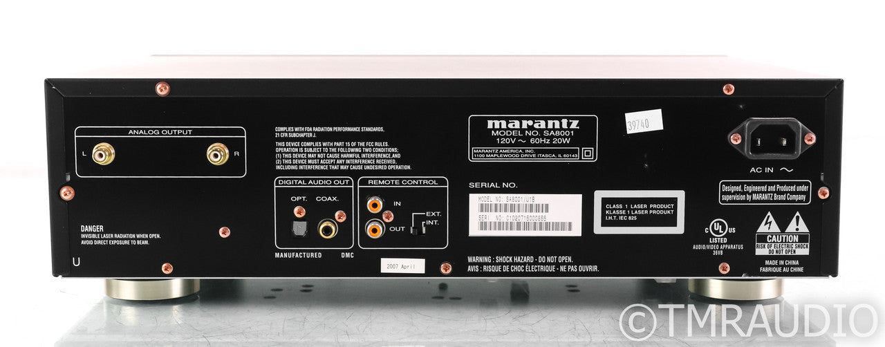 Marantz SA8001 SACD / CD Player; SA-8001 (No Remote)