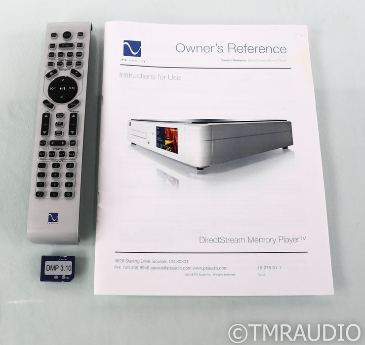 PS Audio DirectStream Memory Player SACD/CD Transport; Remote; Black: DMP (Used)