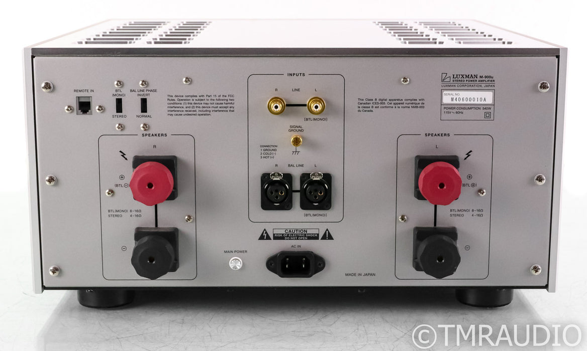 Luxman M900u Stereo Power Amplifier; M-900 Ultimate; Silver