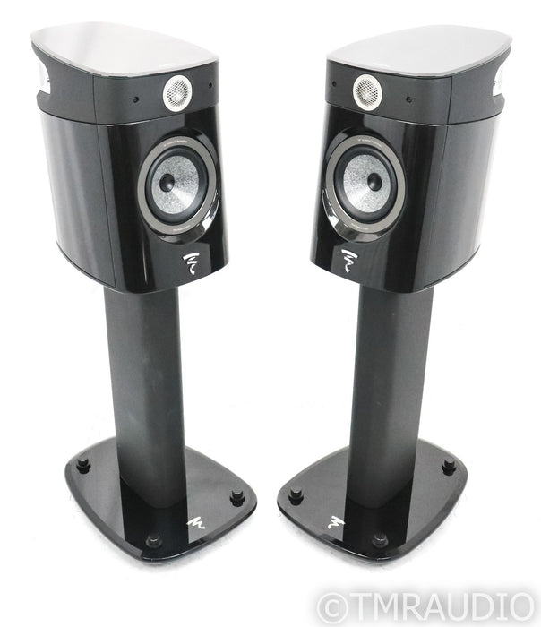 Focal Sopra No. 1 Bookshelf Speakers; Black Laquer Pair w/ Stands