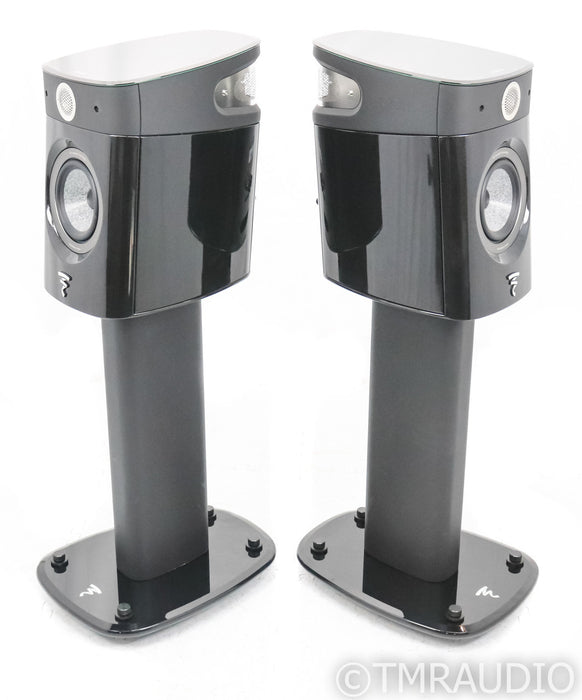 Focal Sopra No. 1 Bookshelf Speakers; Black Laquer Pair w/ Stands