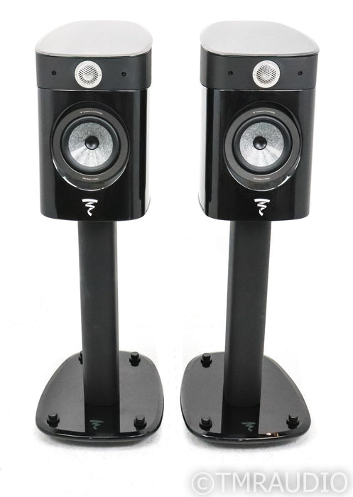Focal Sopra No. 1 Bookshelf Speakers; Black Laquer Pair w/ Stands