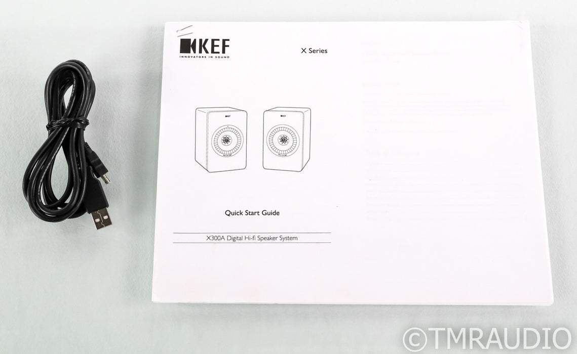 KEF X300A Powered Wireless Bookshelf Speakers; X-300-A; White Pair; 96KHz 24bit