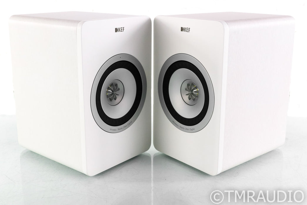 KEF X300A Powered Wireless Bookshelf Speakers; X-300-A; White Pair; 96KHz 24bit