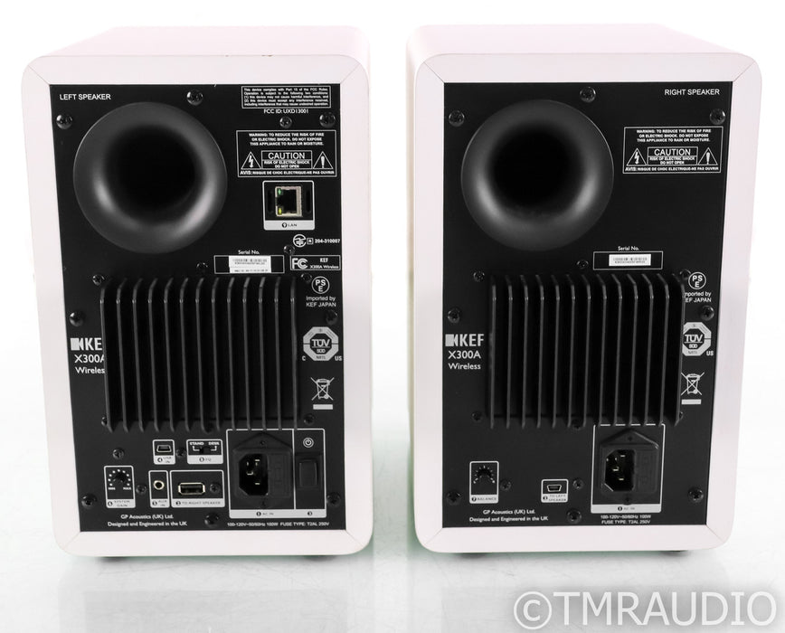 KEF X300A Powered Wireless Bookshelf Speakers; X-300-A; White Pair; 96KHz 24bit