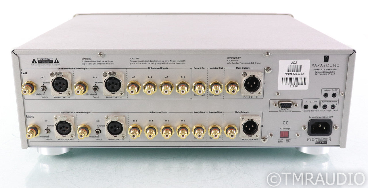 Parasound Halo JC2 Stereo Preamplifier; JC-2; Silver; Remote