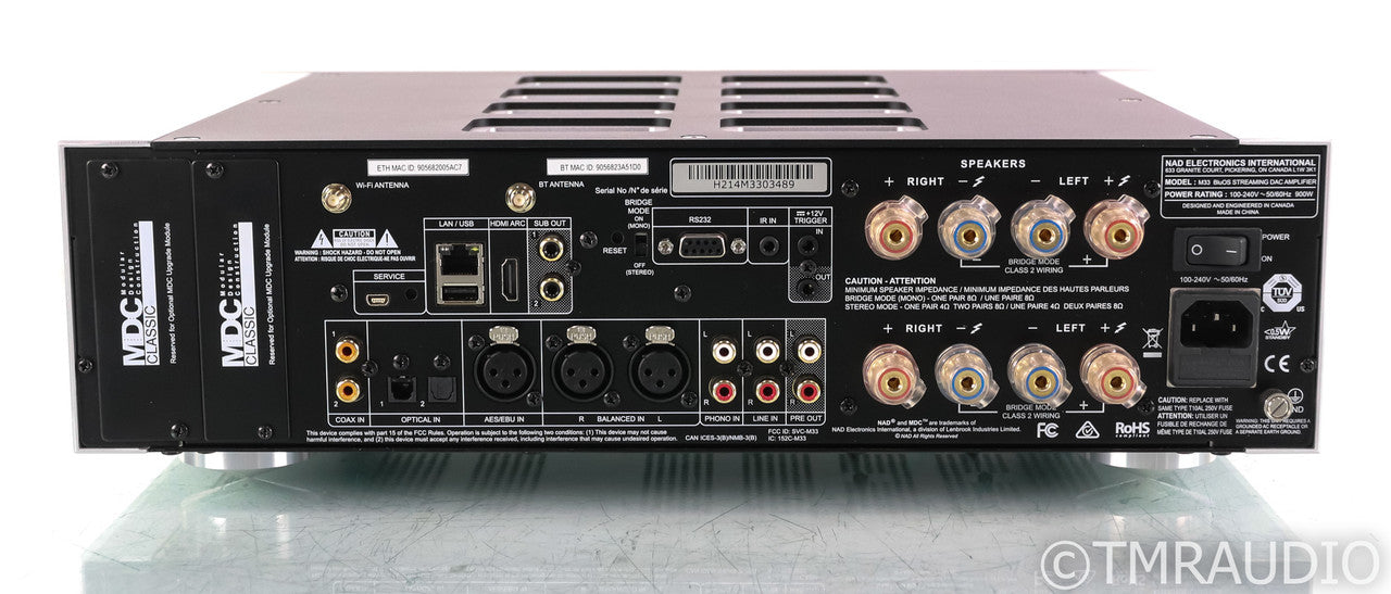 NAD M33 Wireless Stereo Integrated Amplifier; Remote; DAC; BluOS; MM Phono; M-33