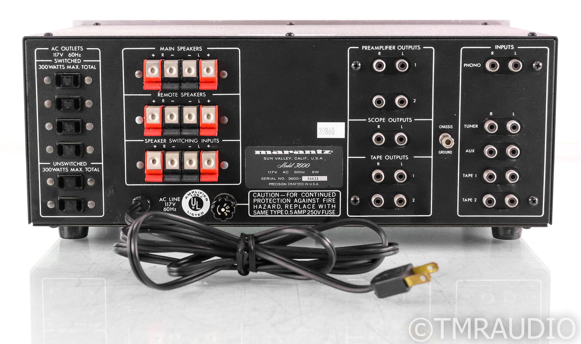 Marantz Model 3600 Vintage Stereo Preamplifier; MM Phono; Excellent Condition
