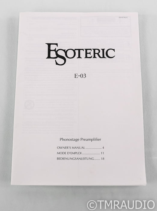 Esoteric E-03 MM / MC Phono Preamplifier; E03; Silver