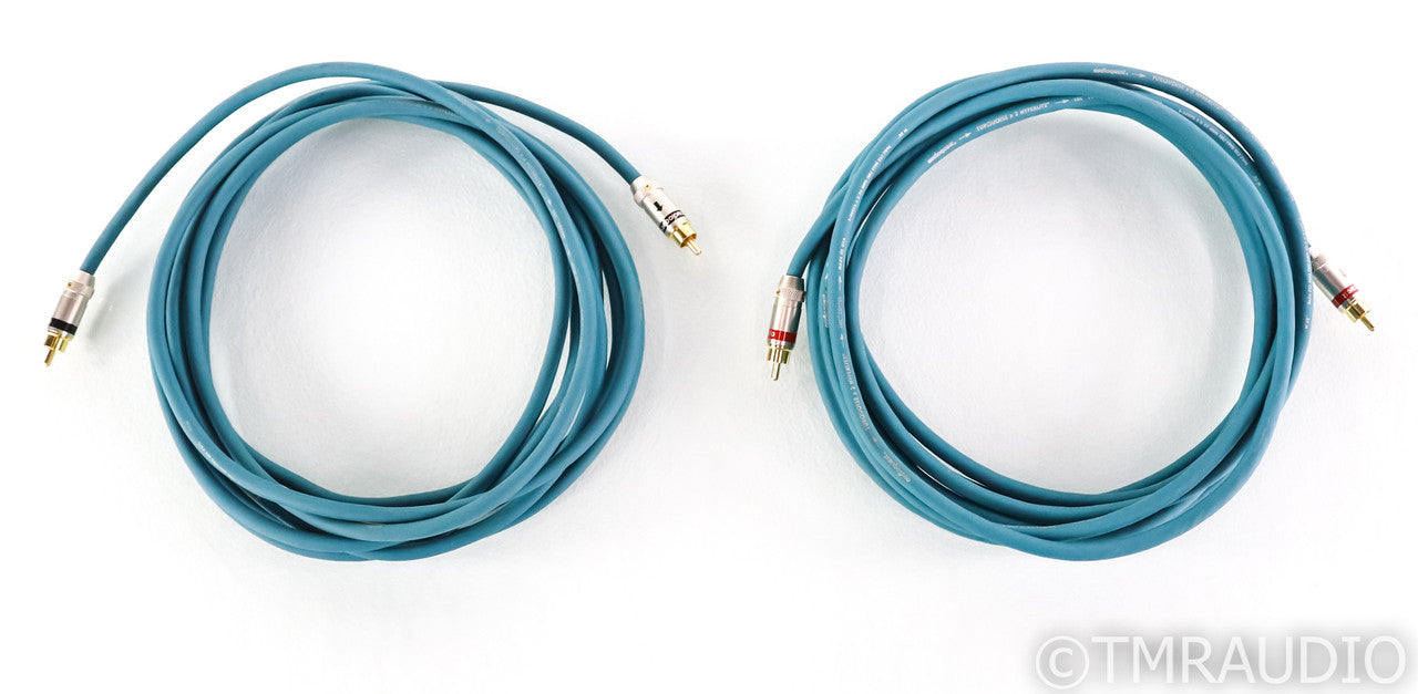 AudioQuest Turquoise x2 Hyperlitz RCA Cables; 5m Pair Interconnects