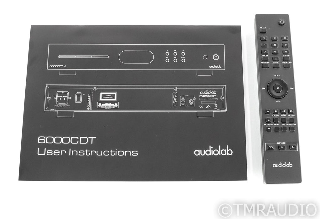 Audiolab 6000CDT CD Transport; Remote; Silver; 6000-CDT