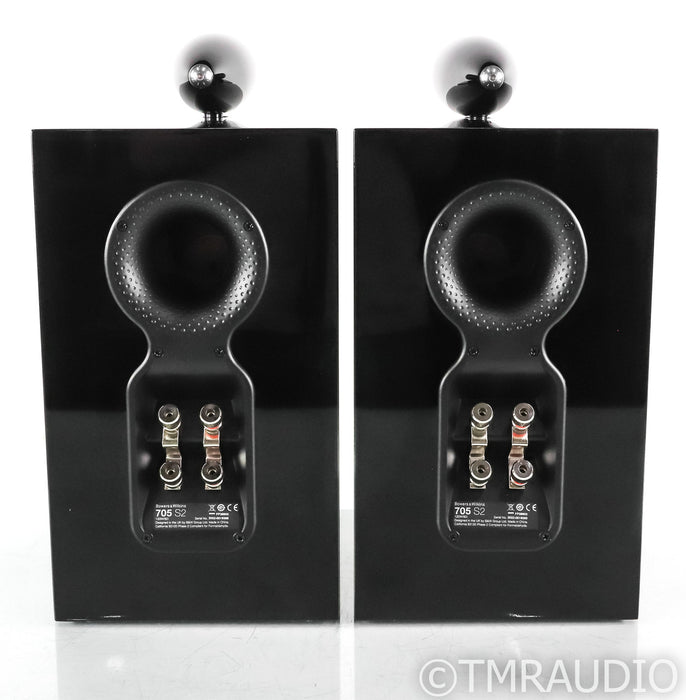 B&W 705 S2 Bookshelf Speakers; Gloss Black Pair