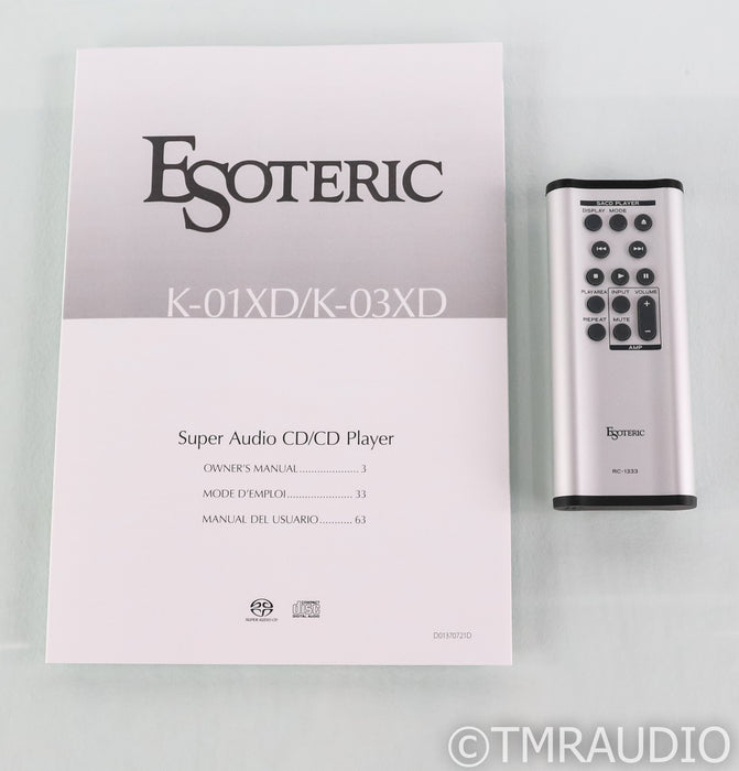 Esoteric K-03XD SACD / CD Player; K03XD; Silver; Remote