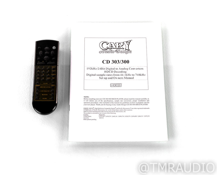 Cary CD 303/300 Tube Hybrid CD Player; HDCD; Remote