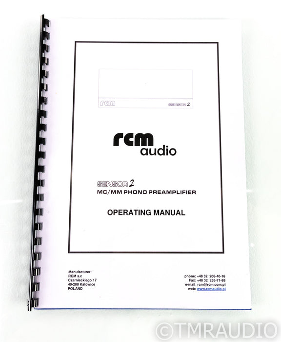 RCM Sensor 2 MM / MC Phono Preamplifier; Furutech IEC Inlet/RCA Inputs/Fuse