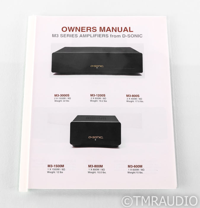 D-Sonic M3-1200S Stereo Power Amplifier; M3 1200S