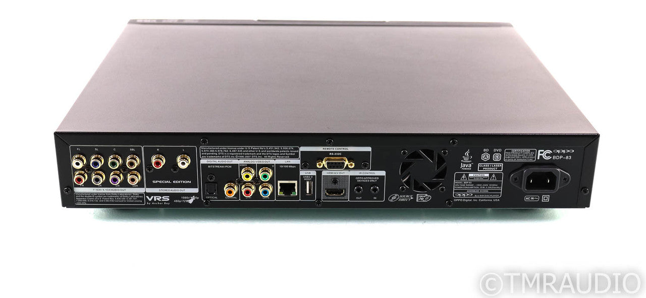 Oppo BDP-83SE Special Edition Universal Blu-Ray Player; BDP83SE; Remote