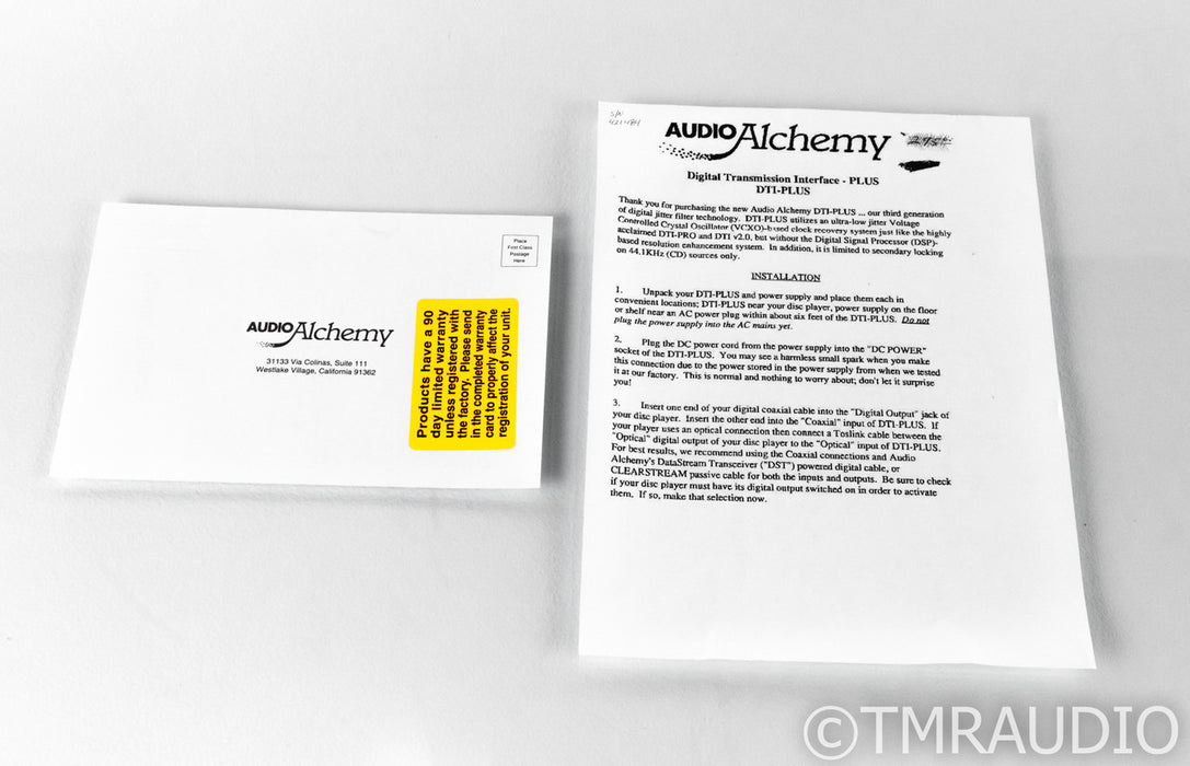 Audio Alchemy Digital Transmission Interface Plus Reclocker; DTI+; D/D Converter (No PSU)