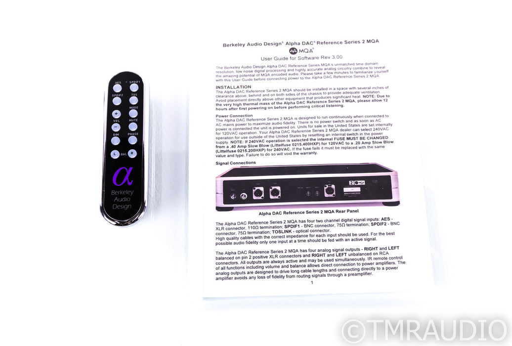 Berkeley Audio Design Alpha Reference Series 2 MQA DAC; D/A Converter; Remote