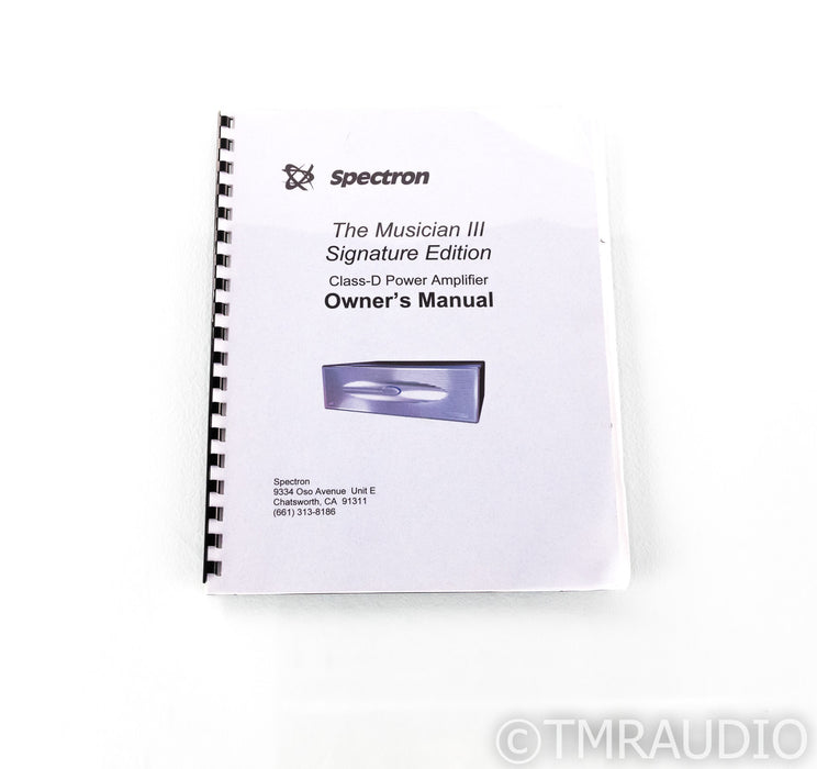 Spectron Musician III Signature Mk 2 Power Amplifier; Stereo / Mono Version