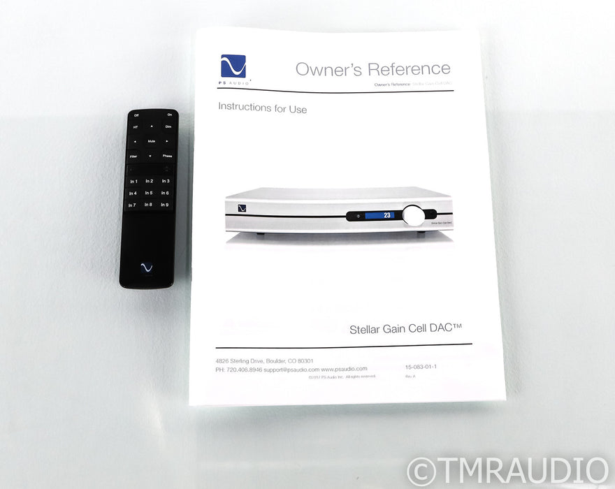 PS Audio Stellar Gain Cell DAC; D/A Converter; Remote; Silver (Used)