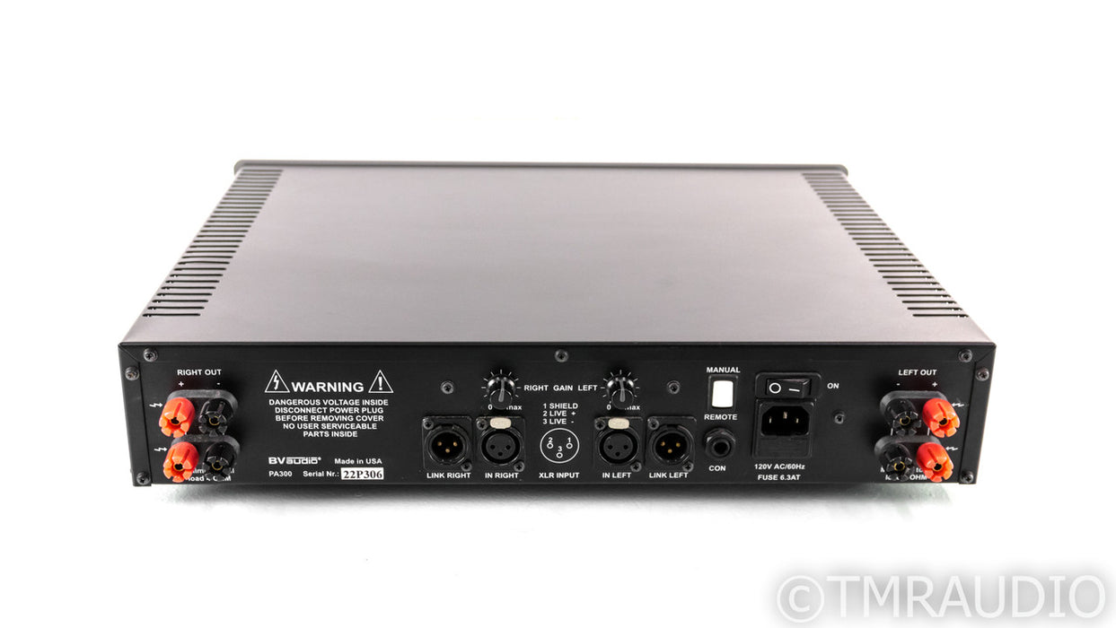 BV Audio PA-300ix Balanced Stereo Power Amplifier; PA 300, Dual-Mono