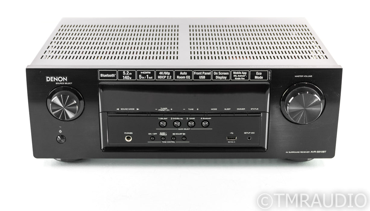 Denon AVR-S510BT 5.2 Channel Home Theater Receiver; Remote; 4K UHD; Bluetooth