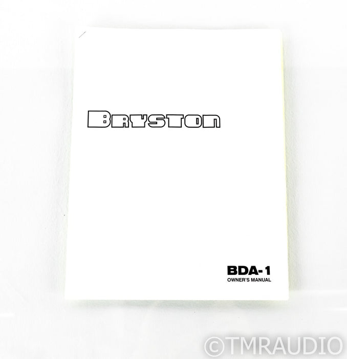 Bryston BDA-1 DAC; D/A Converter; BDA1 (No Remote)