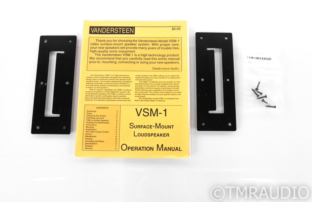 Vandersteen VSM-1 Wall Mount Speakers; VSM1; Black Pair