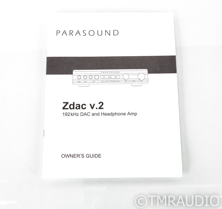 Parasound Zdac v.2 DAC / Headphone Amplifier; D/A Converter, Black