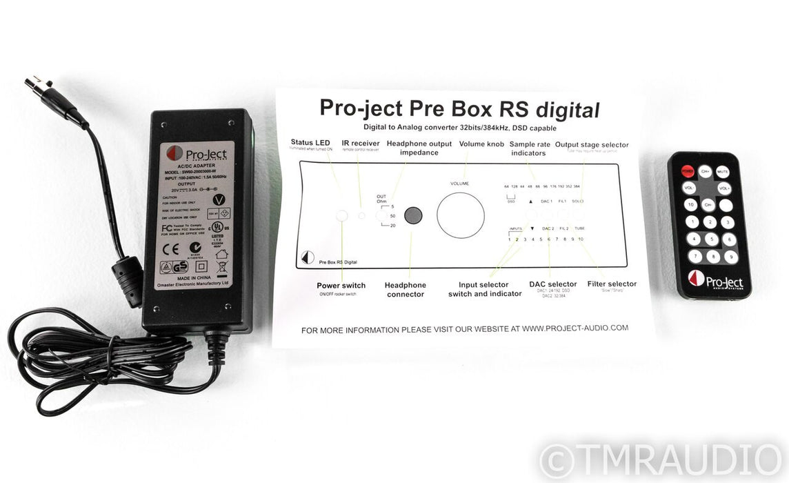 Pro-Ject Pre Box RS Digital Tube Hybrid DAC / Preamplifier; D/A Converter; Remote