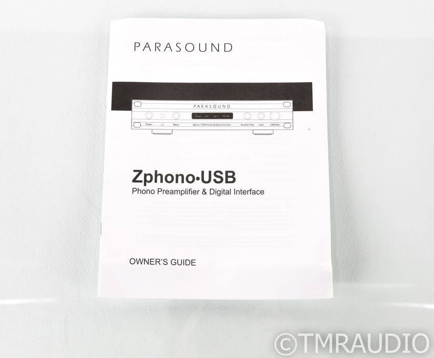 Parasound Zphono USB MM / MC Phono Preamplifier; A/D Converter; Z-Phono