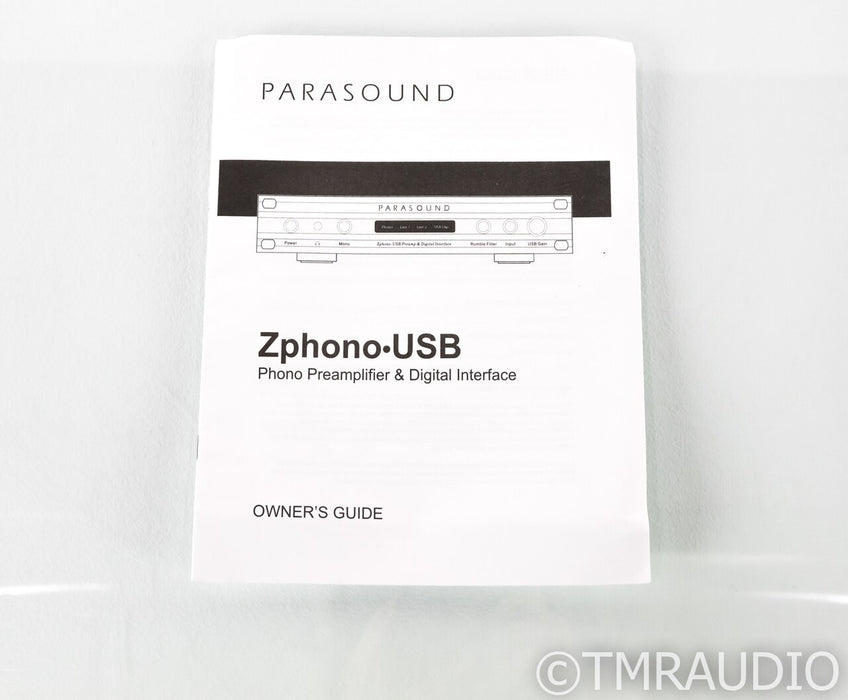 Parasound Zphono USB MM / MC Phono Preamplifier; A/D Converter; Z-Phono