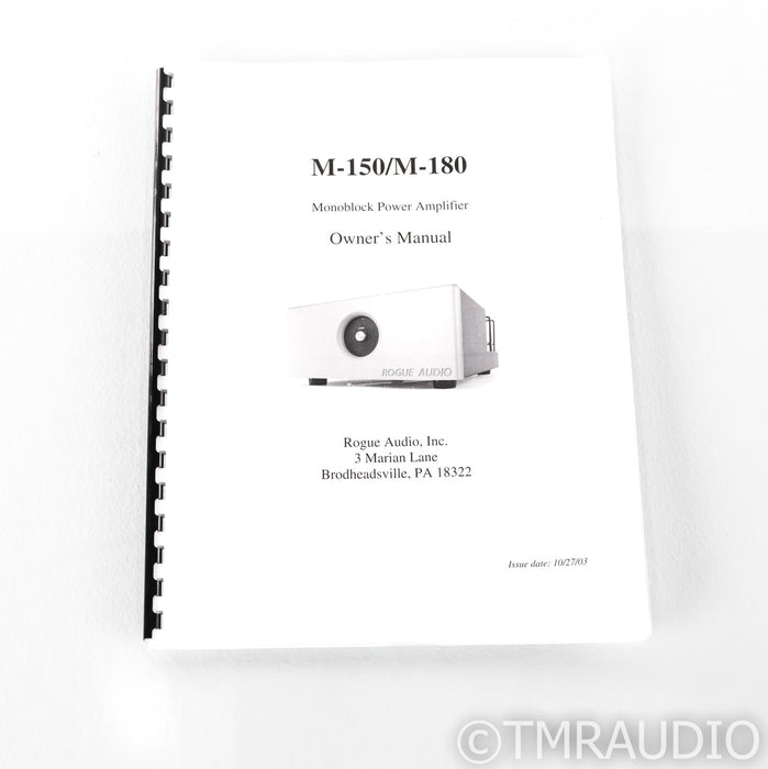 Rogue Audio M180 Mono Tube Power Amplifier