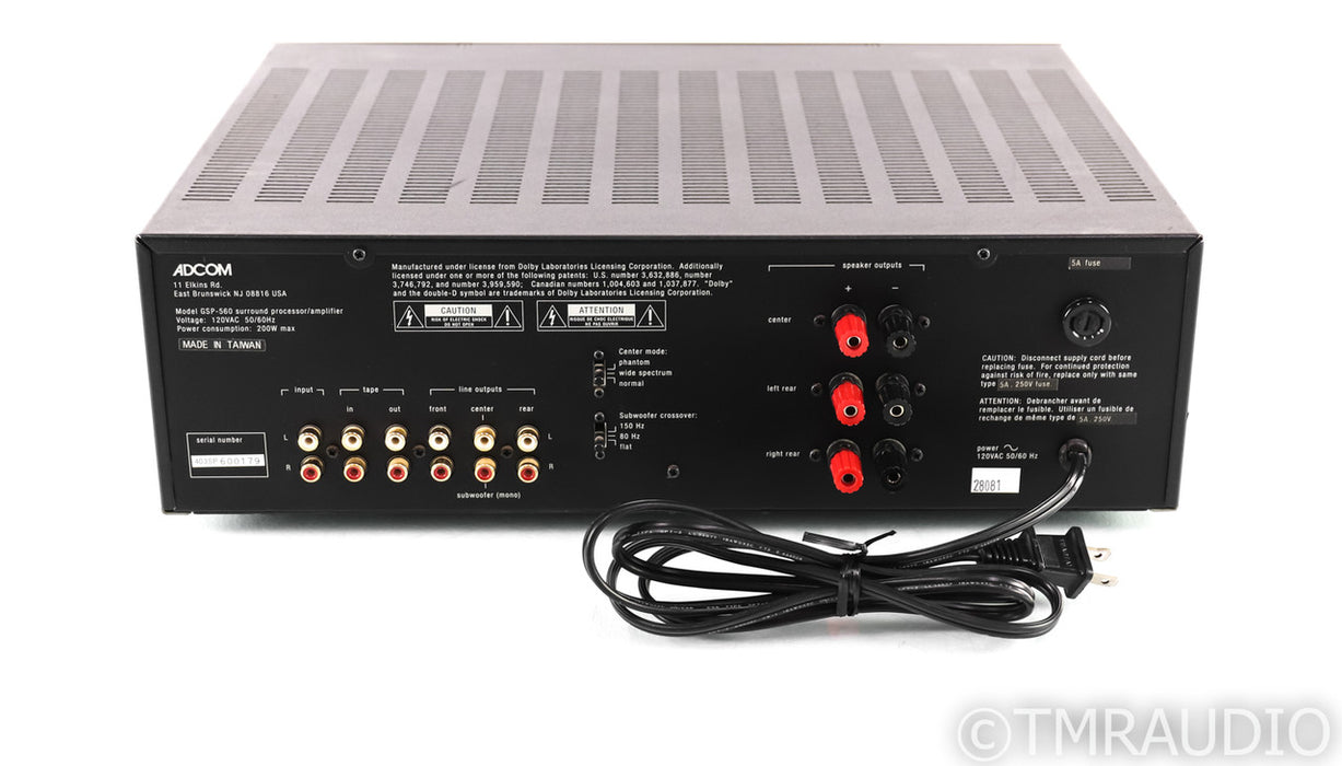 Adcom GSP-560 3 Channel Surround Processor / Amplifier