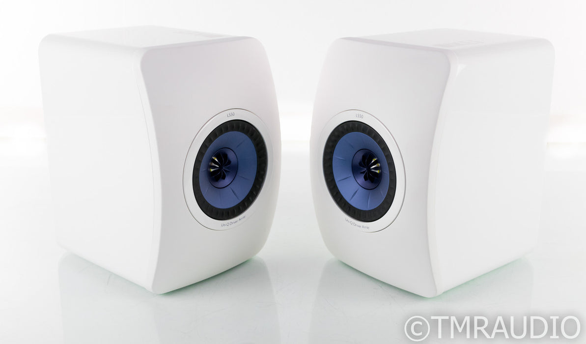 KEF LS50 Bookshelf Speakers; White Pair