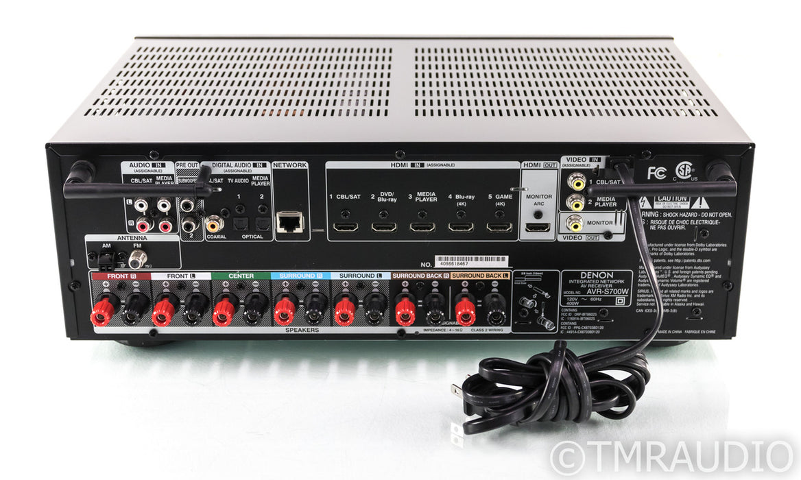 Denon AVR-S700W 7.2 Channel Home Theater Receiver; AVRS700W; Remote; 4K UHD
