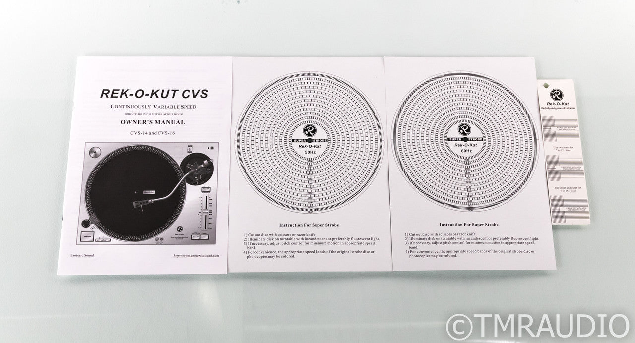 Rek-O-Kut CVS-14 Direct Drive Turntable; CVS14 (No Cartridge)