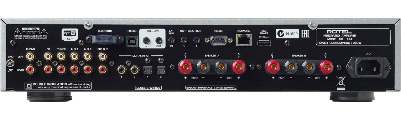 Rotel A14 Stereo Integrated Amplifier; A-14; Bluetooth; Silver (New)