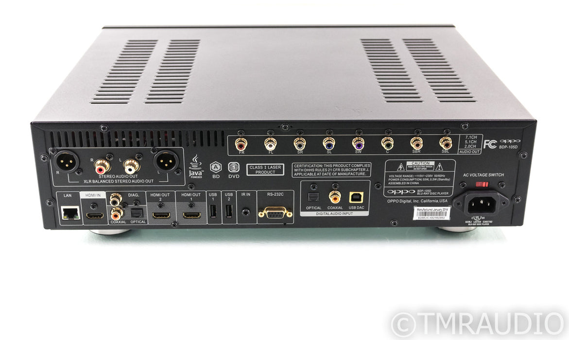 Oppo BDP-105D Universal Blu-Ray Player; BDP105D; Darbee Edition; Remote (1/0)