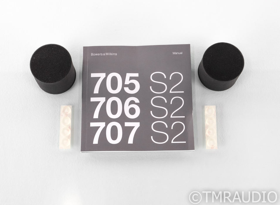B&W 705 S2 Bookshelf Speakers; Black Pair