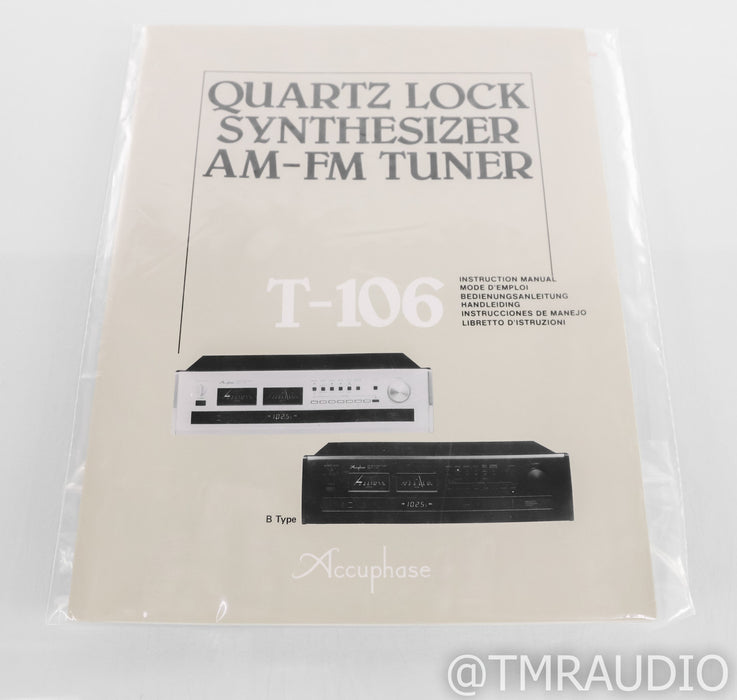 Accuphase T-106 Vintage AM / FM Tuner; T106; Kensonic (New Bulbs)
