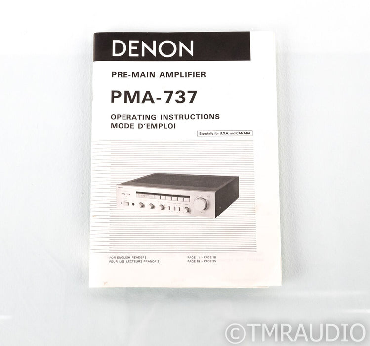 Denon PMA-737 Vintage Stereo Integrated Amplifier; MM/MC Phono
