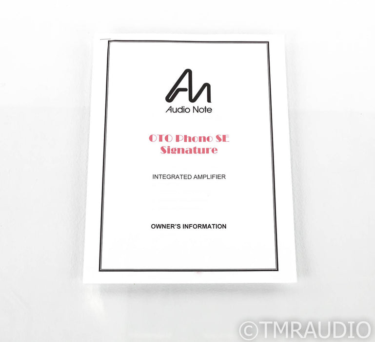 Audio Note OTO Phono SE Signature Tube Integrated Amplifier; MM Phono