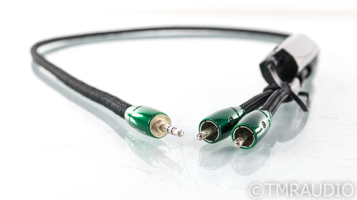 AudioQuest Yosemite Y Splitter Cable; 1/8" to RCA; Single 1m Cable; 72v DBS